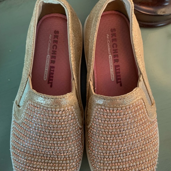SKECHER - GIRLS BLING GOLD SNEAKERS -EUC sz11.5- - Picture 3 of 5